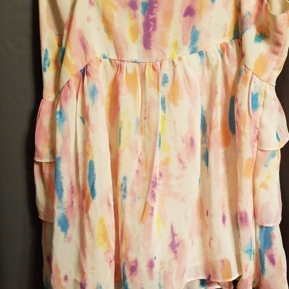 Rory Beca Sleeveless Blouse Ruffly Side Zip Spaghetti straps Size M EUC - Picture 3 of 6